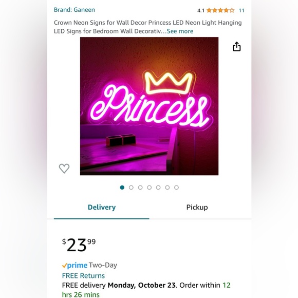 Princess LED sign. My children did not like them. So we never used them. - Picture 2 of 6